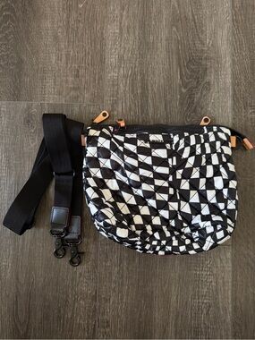 MZ Wallace Black & White Checkerboard Scout Crossbody Bag